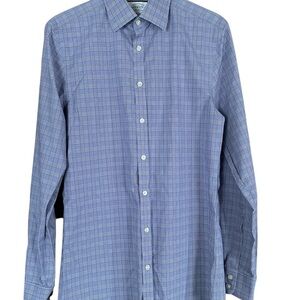 Charles Tyrwhitt Blue Plaid Button-Down Shirt 15/39